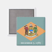 デラウェア州旗を持つマグネット州 – 米国 マグネット (正面/裏面)