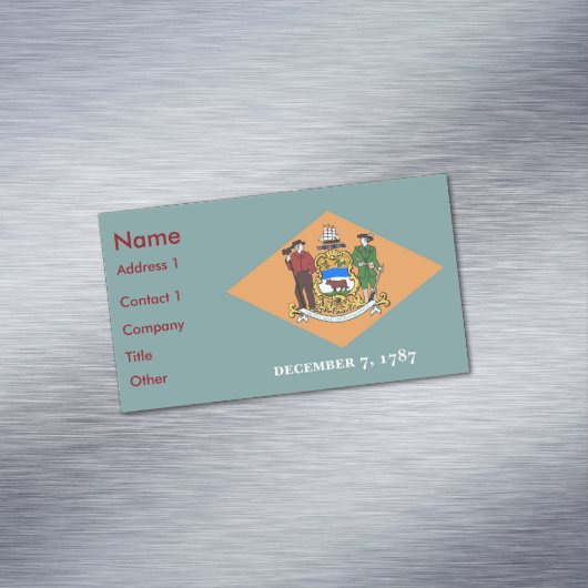 デラウェア州旗を持つ名刺マグネット マグネット名刺 (インサイチュ)