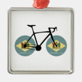 デラウェア州旗サイクリング メタルオーナメント (正面)
