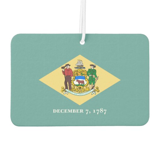 デラウェア州旗デザイン カーエアーフレッシュナー (裏面)