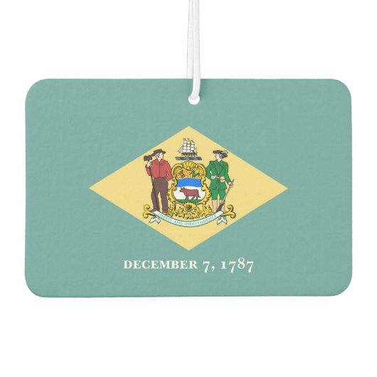 デラウェア州旗デザイン カーエアーフレッシュナー (正面)