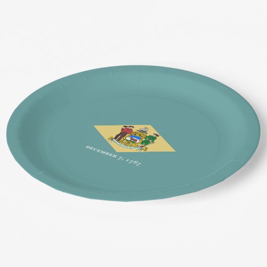 デラウェア州旗デザイン ペーパープレート (アングル)