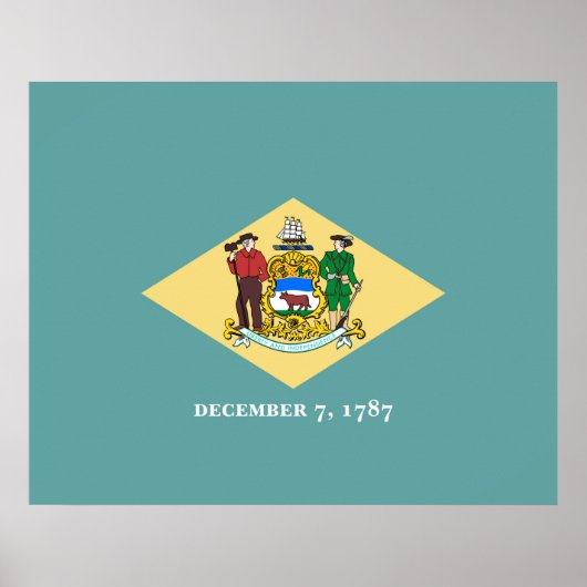 デラウェア州旗デザイン ポスター (正面)