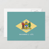 デラウェア州旗デザイン ポストカード (正面/裏面)