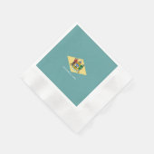 デラウェア州旗デザイン 縁ありカクテルナプキン (角)