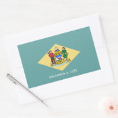 デラウェア州旗デザイン 長方形シール (封筒)