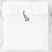 デラウェア州旗州フラワーピーチブロッサム スクエアシール (バッグ)