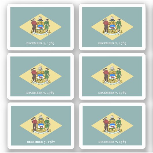 デラウェア州旗、アメリカ州旗 シール (正面)