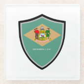 デラウェア州旗 ガラスコースター (正面)