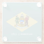 デラウェア州旗 ガラスコースター (裏面)