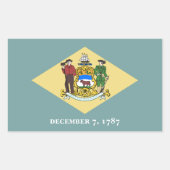 デラウェア州旗、デラウェア州旗 長方形シール (正面)