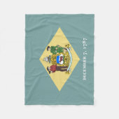 デラウェア州旗 フリースブランケット (正面)