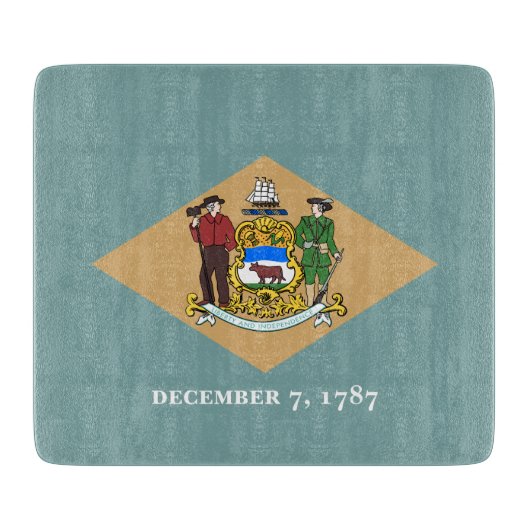 デラウェア州旗（米国、DE） カッティングボード (正面)