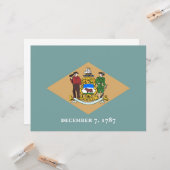 デラウェア州旗（米国、DE） カード (正面/裏面インサイチュ)