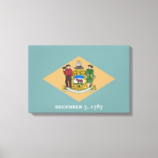 デラウェア州旗(米国、DE) キャンバスプリント (正面)