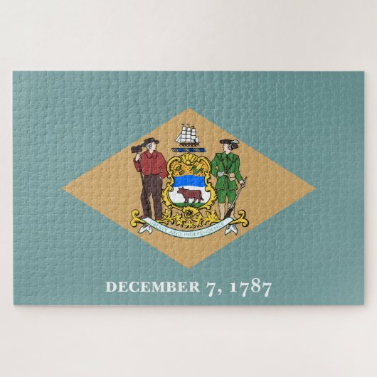 デラウェア州旗（米国、DE） ジグソーパズル (横)