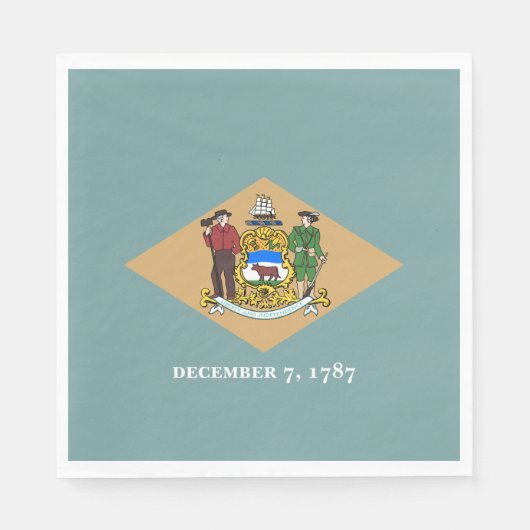 デラウェア州旗(米国、DE) スタンダードランチョンナプキン (正面)