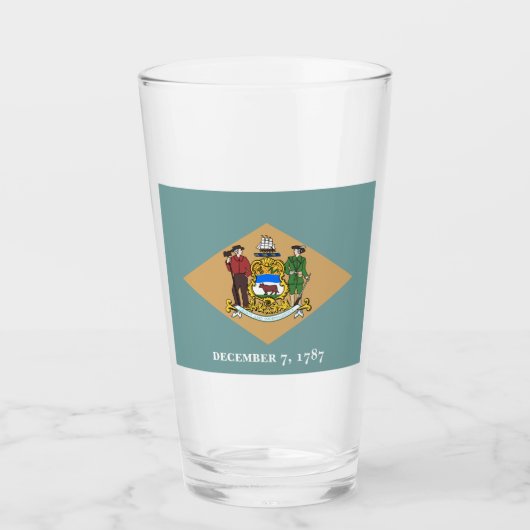 デラウェア州旗（米国、DE） タンブラーグラス (正面)