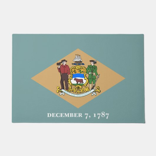 デラウェア州旗(米国、DE) ドアマット (正面)