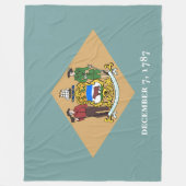 デラウェア州旗(米国、DE) フリースブランケット (正面)