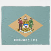 デラウェア州旗(米国、DE) フリースブランケット (正面(横))