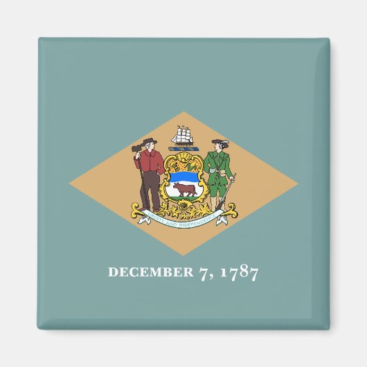 デラウェア州旗（米国、DE） マグネット (正面)