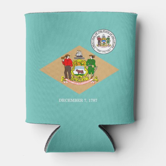 デラウェア州旗 缶クーラー (正面)