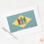 デラウェア州旗 長方形シール (封筒)