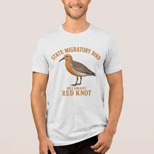 デラウェア州渡り鳥アカアシシギの翼 トライブレンドTシャツ (正面)