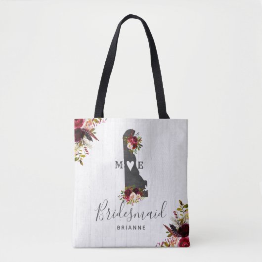 デラウェア州素朴デスティネーションズ結婚モノグラム トートバッグ (正面)