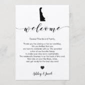 デラウェア州結婚式の歓迎の手紙及び旅程カード プログラム (正面)