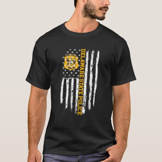 デラウェア州警察米国旗 Tシャツ (正面)