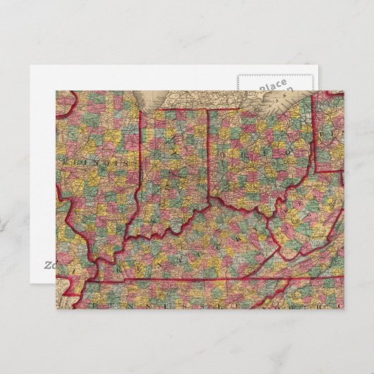 デラウェア州, イリノイ州, インディアナ州, アイオワ州 ノースカロライナ州 ポストカード (正面/裏面)