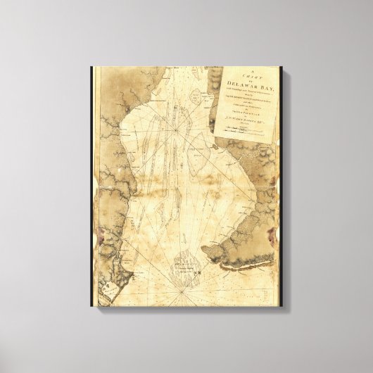 デラウェア州・デラウェアの地図(1779) キャンバスプリント (正面)