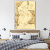 デラウェア州・デラウェアの地図(1779) キャンバスプリント (インサイチュ (寝室))