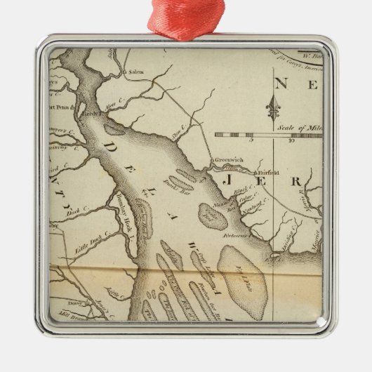 デラウェア州 メタルオーナメント (正面)