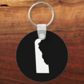 デラウェア州（白と黒） キーホルダー (正面)