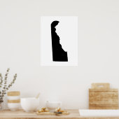 デラウェア州（白黒） ポスター (キッチン)