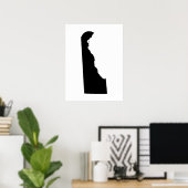 デラウェア州（白黒） ポスター (ホームオフィス)
