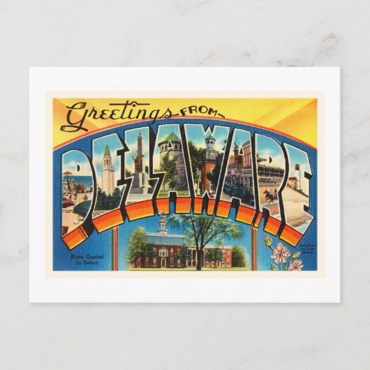 デラウェア州DE旧ヴィンテージ旅行はがき –  ポストカード (正面)