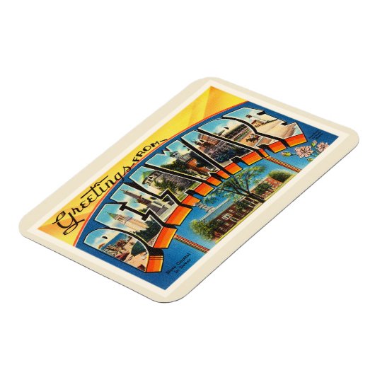 デラウェア州DE旧ヴィンテージ旅行はがき – マグネット (左側)