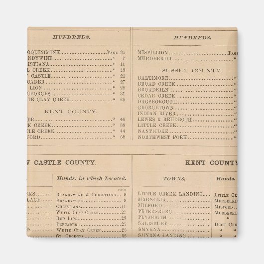 デラウェア指数 マグネット (正面)