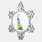 デラウェア海ビーチ国立公園の地図 スノーフレークピューターオーナメント (右)