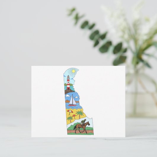 デラウェア海ビーチ国立公園の地図 ポストカード (スタンド正面)