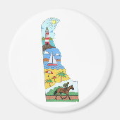 デラウェア海ビーチ国立公園の地図 マグネット (正面)