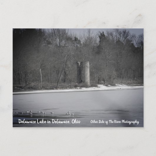 デラウェア湖の古いサイロの遺跡 ポストカード (正面)