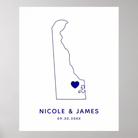 デラウェア結婚サインまたは披露宴へようこそ ポスター (正面)