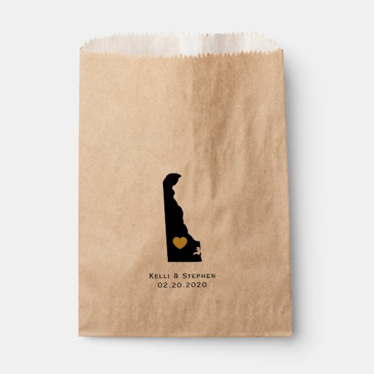 デラウェア結婚式の引き出物トリートサックス、抱き枕 フェイバーバッグ (正面)