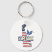 デラウェア統一された州レトロ州マップヴィンテージUSA キーホルダー (正面)