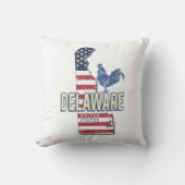 デラウェア統一された州レトロ州マップヴィンテージUSA クッション (正面)